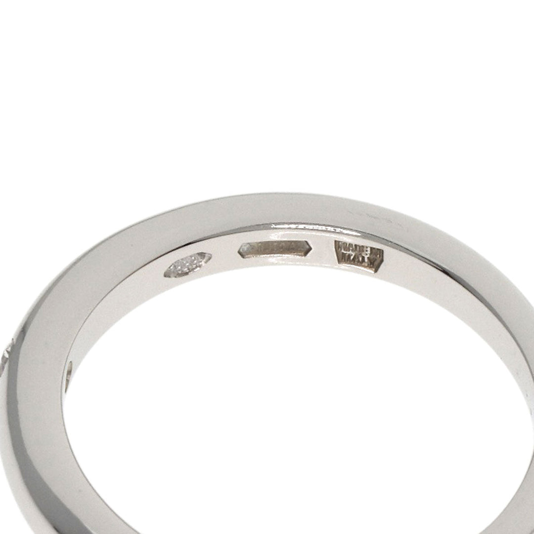 BVLGARI Ring PT950 Silver FEDDY Wedding Band 1P Diamond Women Used Authentic