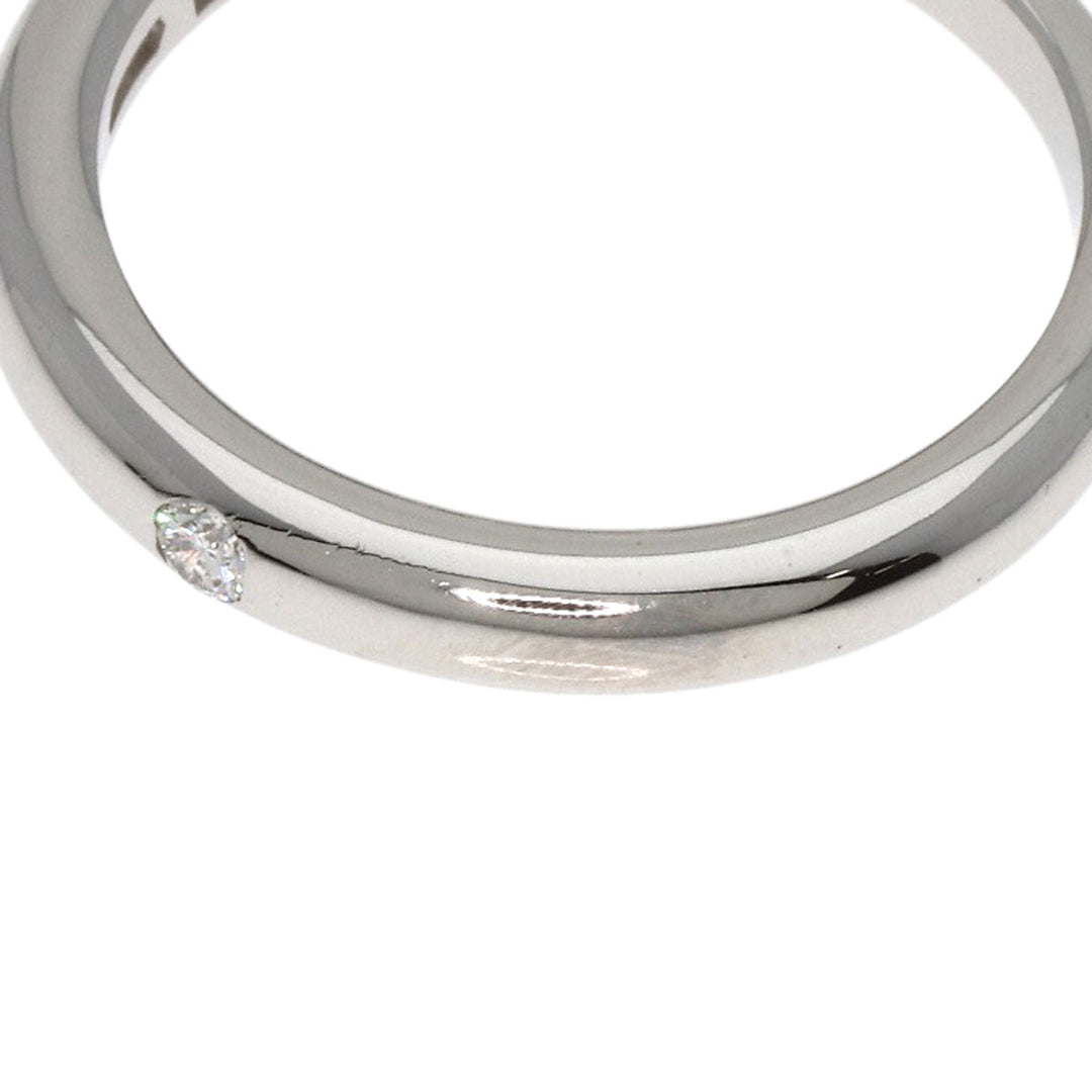 BVLGARI Ring PT950 Silver FEDDY Wedding Band 1P Diamond Women Used Authentic