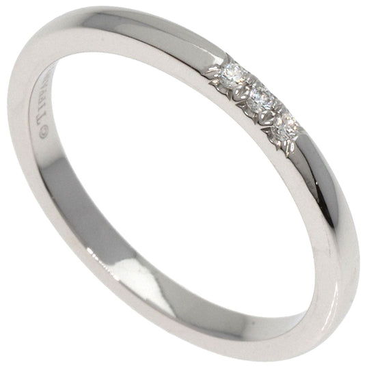 TIFFANY&Co. Ring PT950 Silver Forever Wedding 3P Diamond Women Used Authentic