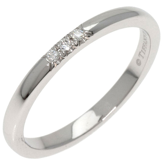 TIFFANY&Co. Ring PT950 Silver Forever Wedding 3P Diamond Women Used Authentic