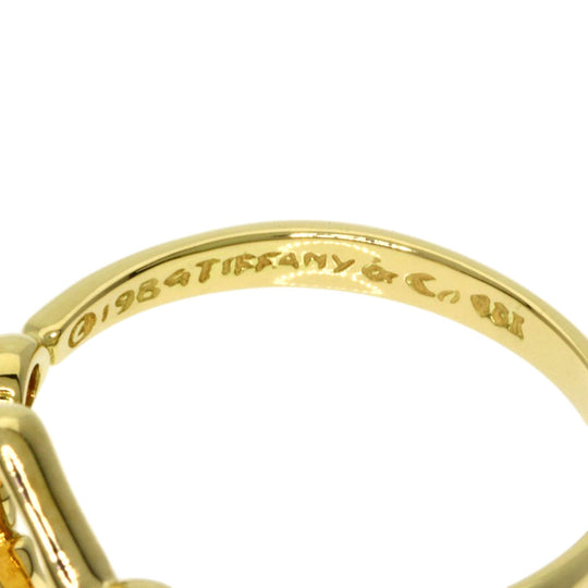 TIFFANY&Co. Ring 18K Yellow Gold gold Open Heart 2P Diamond Women Used Authentic