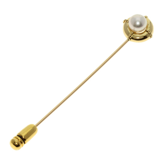MIKIMOTO Brooch 18K Yellow Gold gold Pearl Pin Brooch Women Used Authentic