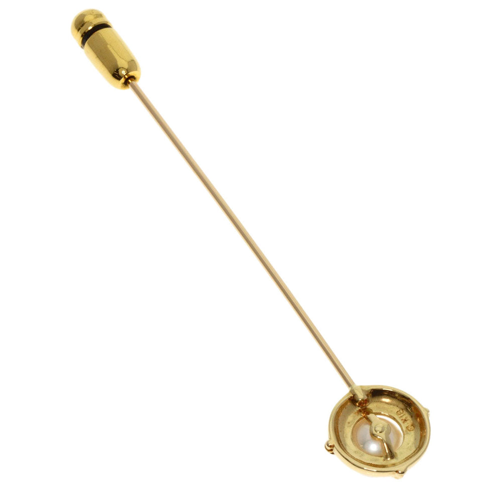 MIKIMOTO Brooch 18K Yellow Gold gold Pearl Pin Brooch Women Used Authentic