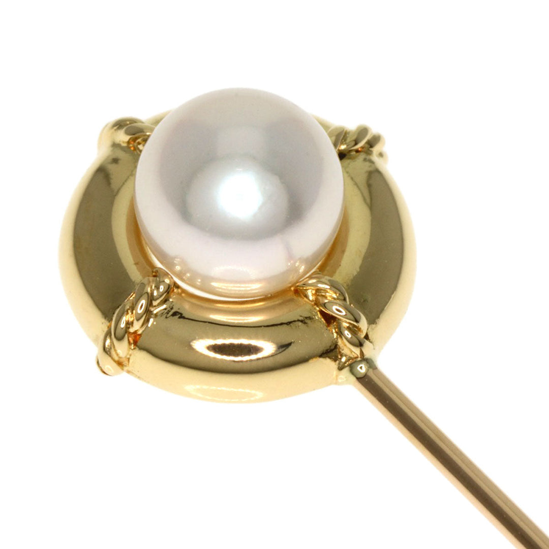 MIKIMOTO Brooch 18K Yellow Gold gold Pearl Pin Brooch Women Used Authentic