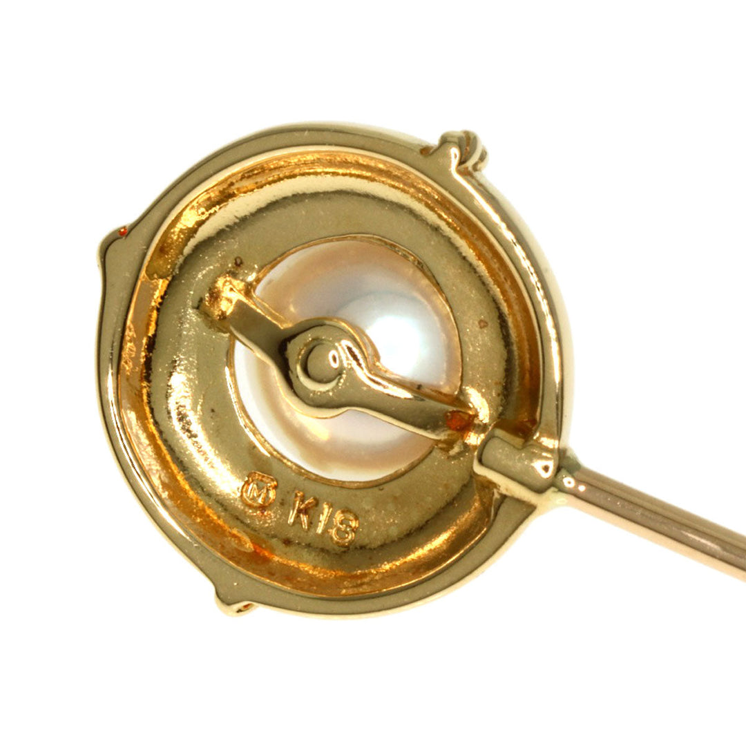 MIKIMOTO Brooch 18K Yellow Gold gold Pearl Pin Brooch Women Used Authentic