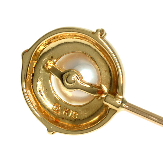 MIKIMOTO Brooch 18K Yellow Gold gold Pearl Pin Brooch Women Used Authentic