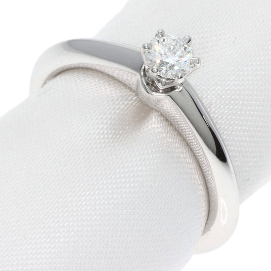 TIFFANY&Co. Ring PT950 Silver Solitaire diamond Women Used Authentic