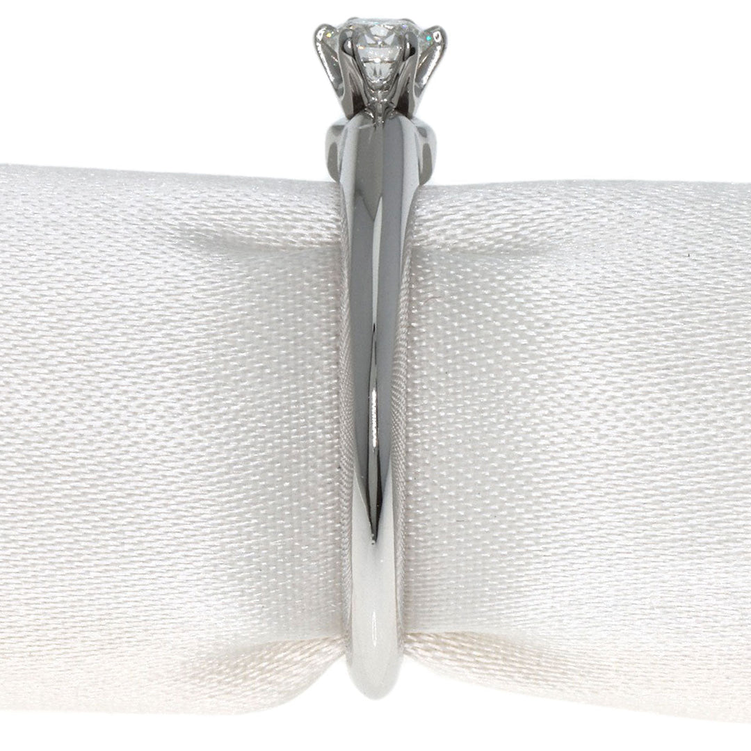 TIFFANY&Co. Ring PT950 Silver Solitaire diamond Women Used Authentic