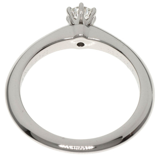 TIFFANY&Co. Ring PT950 Silver Solitaire diamond Women Used Authentic