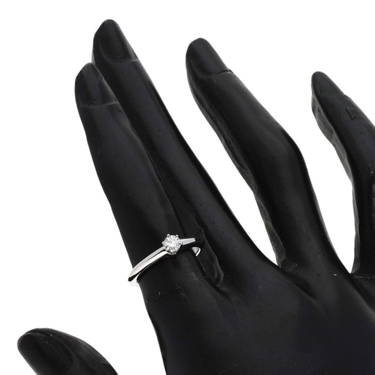 TIFFANY&Co. Ring PT950 Silver Solitaire diamond Women Used Authentic
