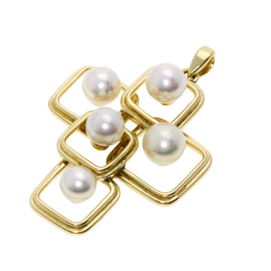 MIKIMOTO Pendant top K14YG gold Akoya pearl Pearl