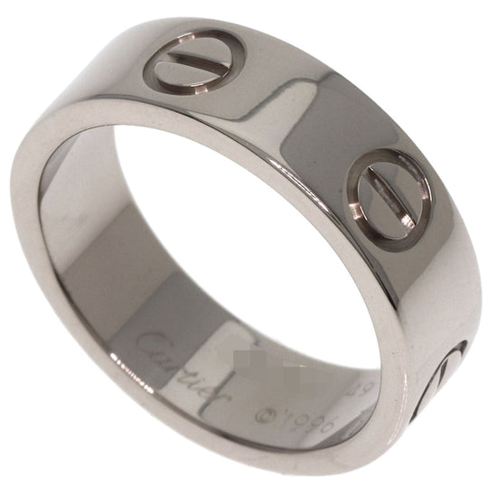 CARTIER Ring K18WG Silver Love Ring #49 Women Used Authentic