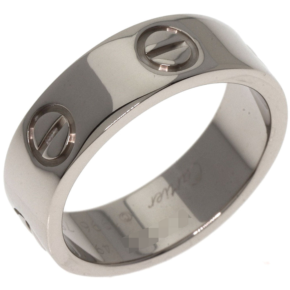 CARTIER Ring K18WG Silver Love Ring #49 Women Used Authentic