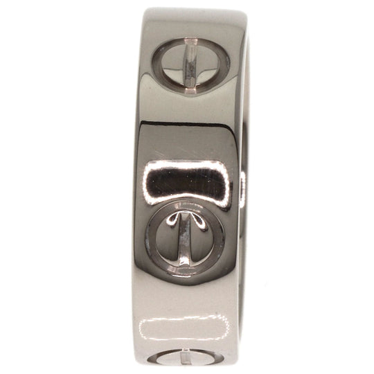 CARTIER Ring K18WG Silver Love Ring #49 Women Used Authentic