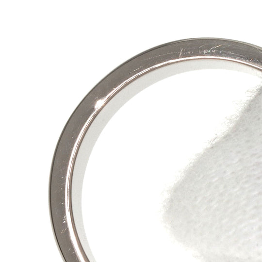 CARTIER Ring K18WG Silver Love Ring #49 Women Used Authentic