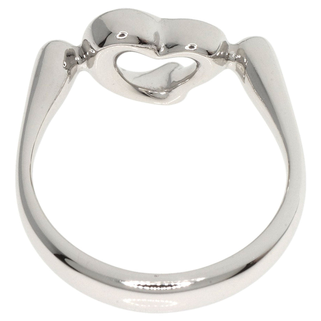 TIFFANY&Co. Ring PT950 Silver Open heart diamond Women Used Authentic