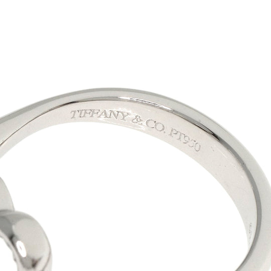 TIFFANY&Co. Ring PT950 Silver Open heart diamond Women Used Authentic