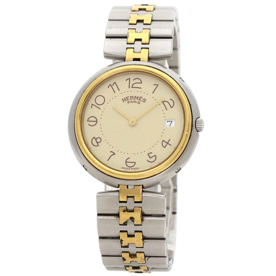 HERMES Watches Quartz Stainless Steel , SSxGP gold profile cream dial mens Used Authentic