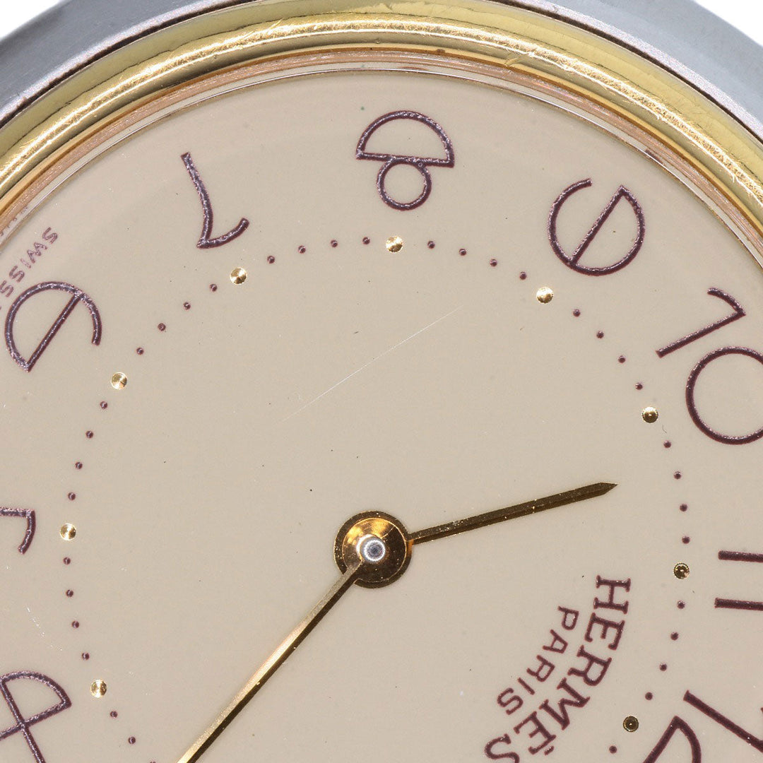 HERMES Watches Quartz Stainless Steel , SSxGP gold profile cream dial mens Used Authentic