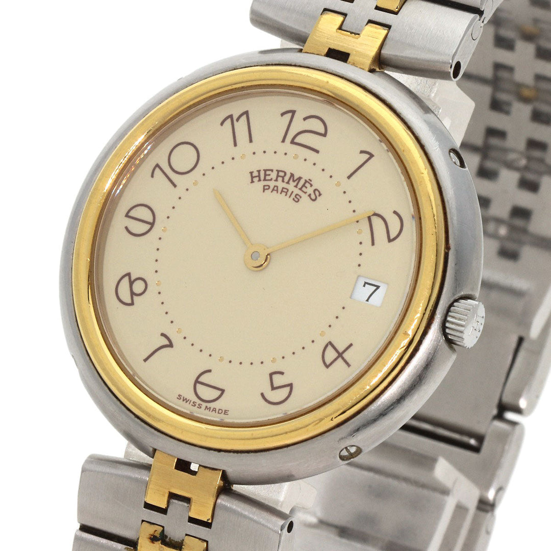 HERMES Watches Quartz Stainless Steel , SSxGP gold profile cream dial mens Used Authentic