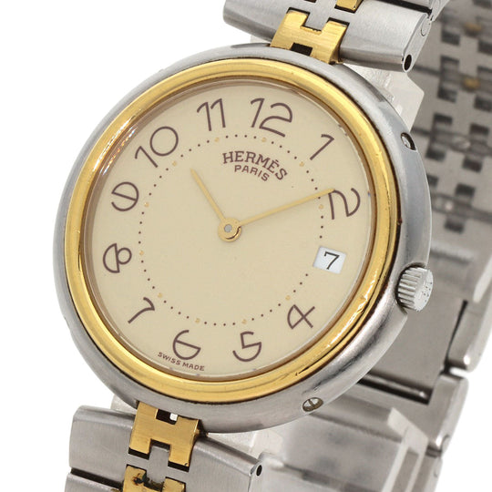 HERMES Watches Quartz Stainless Steel , SSxGP gold profile cream dial mens Used Authentic