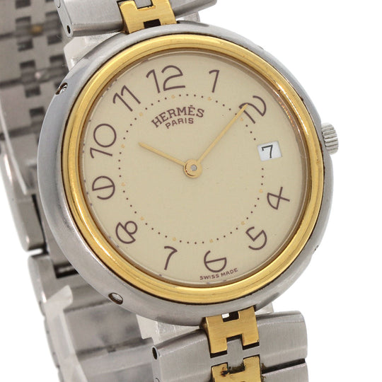 HERMES Watches Quartz Stainless Steel , SSxGP gold profile cream dial mens Used Authentic