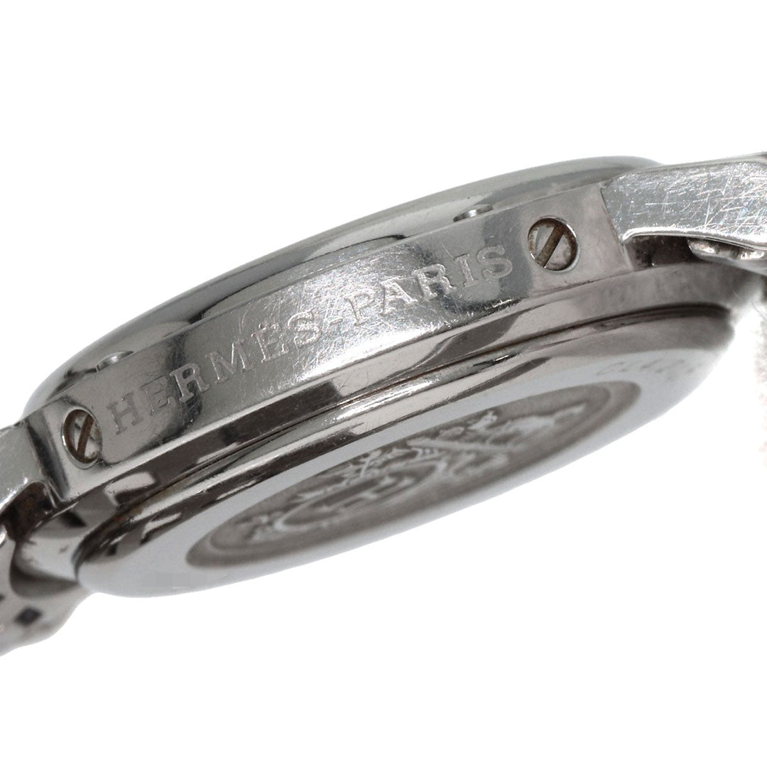 HERMES Watches Quartz CL4.210 Stainless Steel , Stainless Steel Silver Clipper white dial Women Used Authentic