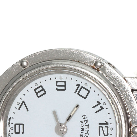 HERMES Watches Quartz CL4.210 Stainless Steel , Stainless Steel Silver Clipper white dial Women Used Authentic