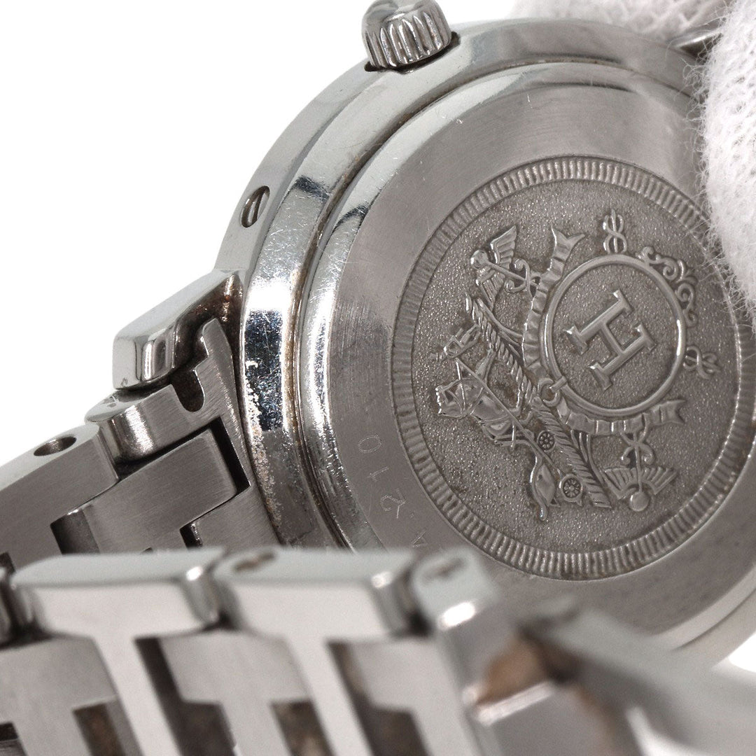 HERMES Watches Quartz CL4.210 Stainless Steel , Stainless Steel Silver Clipper white dial Women Used Authentic