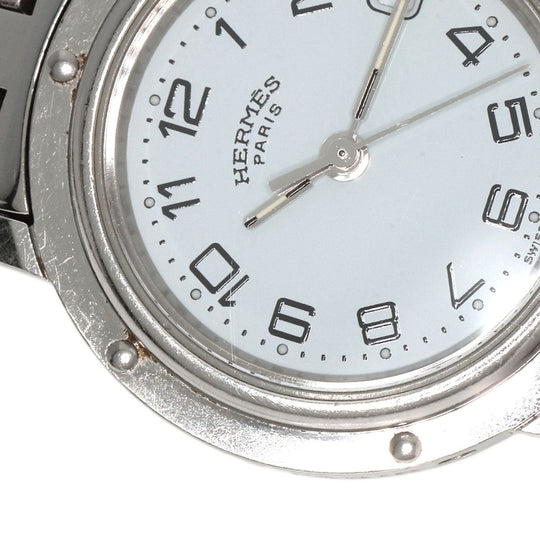 HERMES Watches Quartz CL4.210 Stainless Steel , Stainless Steel Silver Clipper white dial Women Used Authentic