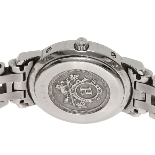 HERMES Watches Quartz CL4.210 Stainless Steel , Stainless Steel Silver Clipper white dial Women Used Authentic