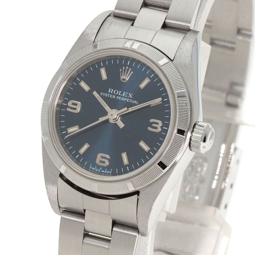 ROLEX Watches Mechanical Automatic 76030 Stainless Steel , Stainless Steel Silver Oyster perpetual blue dial Women Used Authentic