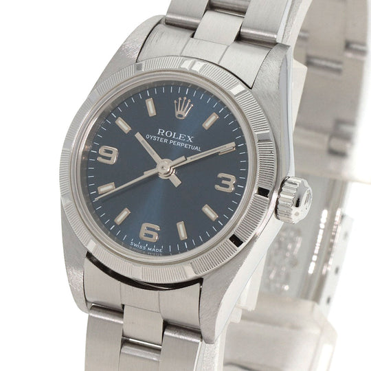 ROLEX Watches Mechanical Automatic 76030 Stainless Steel , Stainless Steel Silver Oyster perpetual blue dial Women Used Authentic