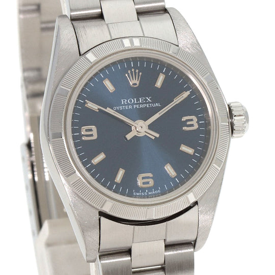 ROLEX Watches Mechanical Automatic 76030 Stainless Steel , Stainless Steel Silver Oyster perpetual blue dial Women Used Authentic