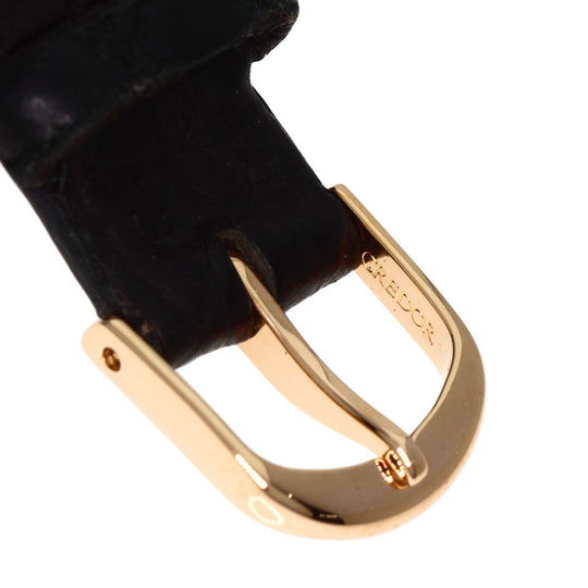 SEIKO Watches Quartz 5A70-3B10 K18PG, leather gold CREDOR white dial Women Used Authentic