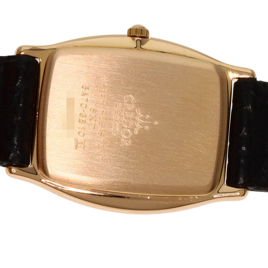 SEIKO Watches Quartz 5A70-3B10 K18PG, leather gold CREDOR white dial Women Used Authentic