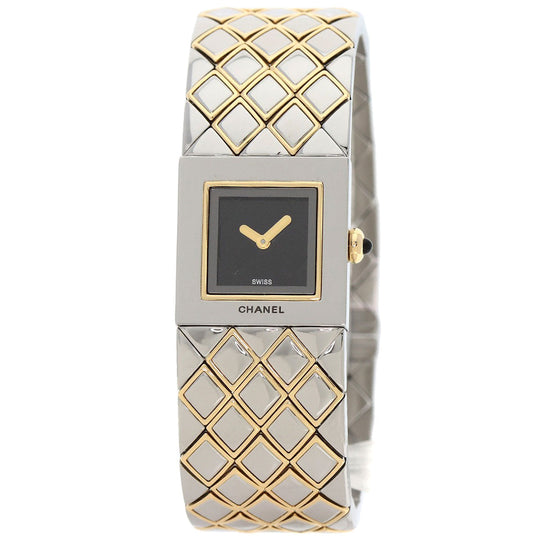 CHANEL Watches Quartz H0475 Stainless Steel , SSxK18YG Silver Matrasse black dial Women Used Authentic