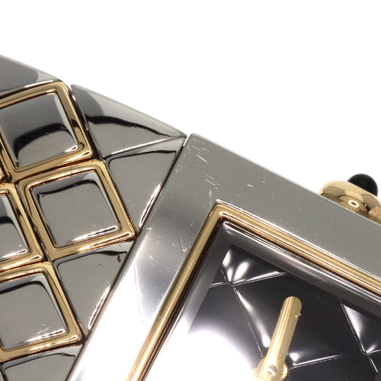 CHANEL Watches Quartz H0475 Stainless Steel , SSxK18YG Silver Matrasse black dial Women Used Authentic