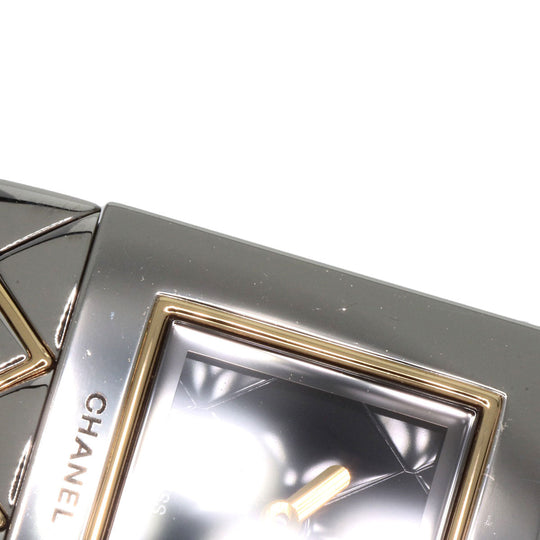 CHANEL Watches Quartz H0475 Stainless Steel , SSxK18YG Silver Matrasse black dial Women Used Authentic