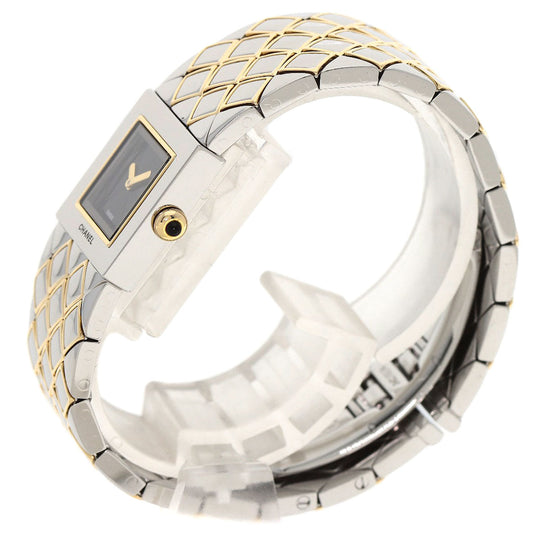 CHANEL Watches Quartz H0475 Stainless Steel , SSxK18YG Silver Matrasse black dial Women Used Authentic