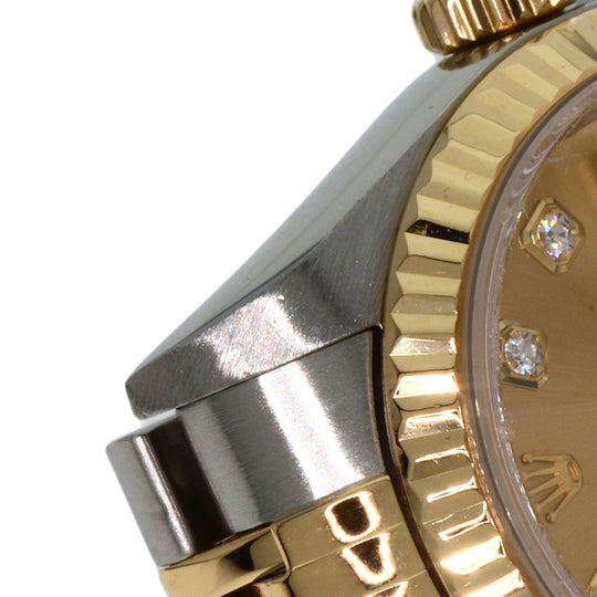ROLEX Watches Quartz 79173G Stainless Steel , SSxK18YG gold Datejust 10P Diamond Champagne Gold dial Women Used Authentic