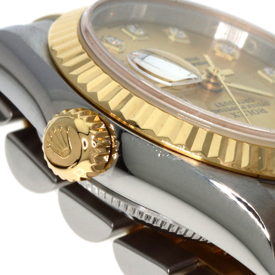 ROLEX Watches Quartz 79173G Stainless Steel , SSxK18YG gold Datejust 10P Diamond Champagne Gold dial Women Used Authentic
