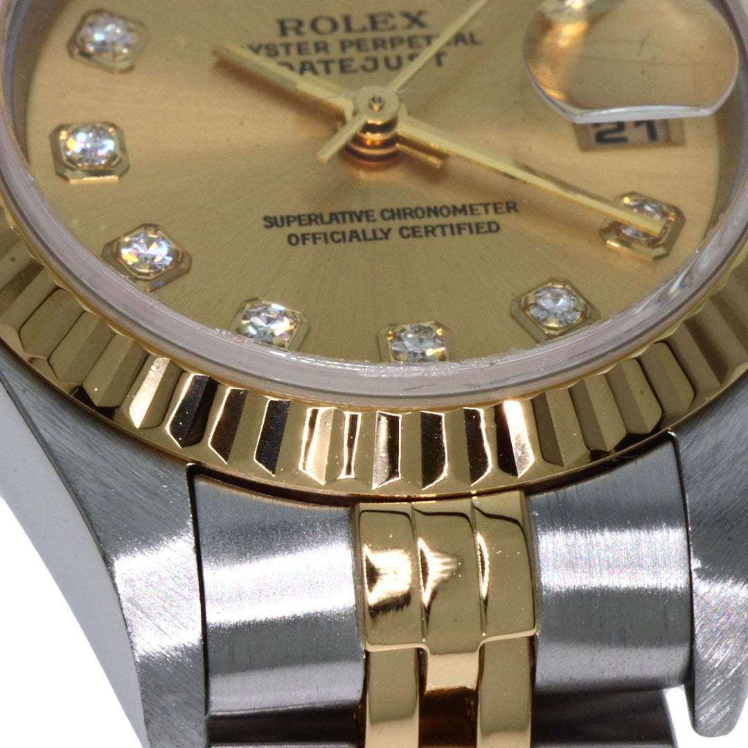 ROLEX Watches Quartz 79173G Stainless Steel , SSxK18YG gold Datejust 10P Diamond Champagne Gold dial Women Used Authentic