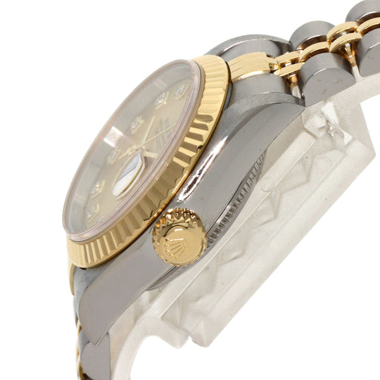 ROLEX Watches Quartz 79173G Stainless Steel , SSxK18YG gold Datejust 10P Diamond Champagne Gold dial Women Used Authentic