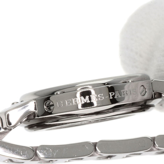 HERMES Watches Quartz CL4.210 Stainless Steel , Stainless Steel Silver Clipper white dial Women Used Authentic