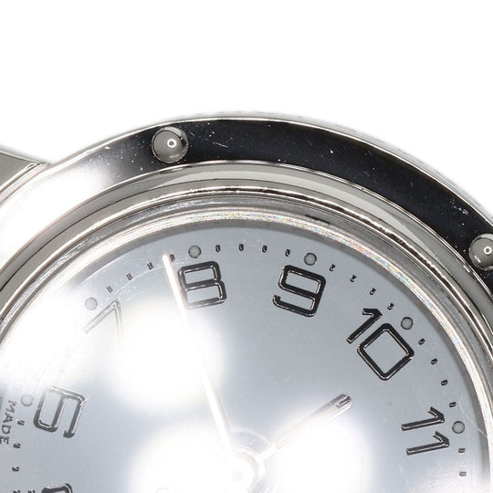 HERMES Watches Quartz CL4.210 Stainless Steel , Stainless Steel Silver Clipper white dial Women Used Authentic