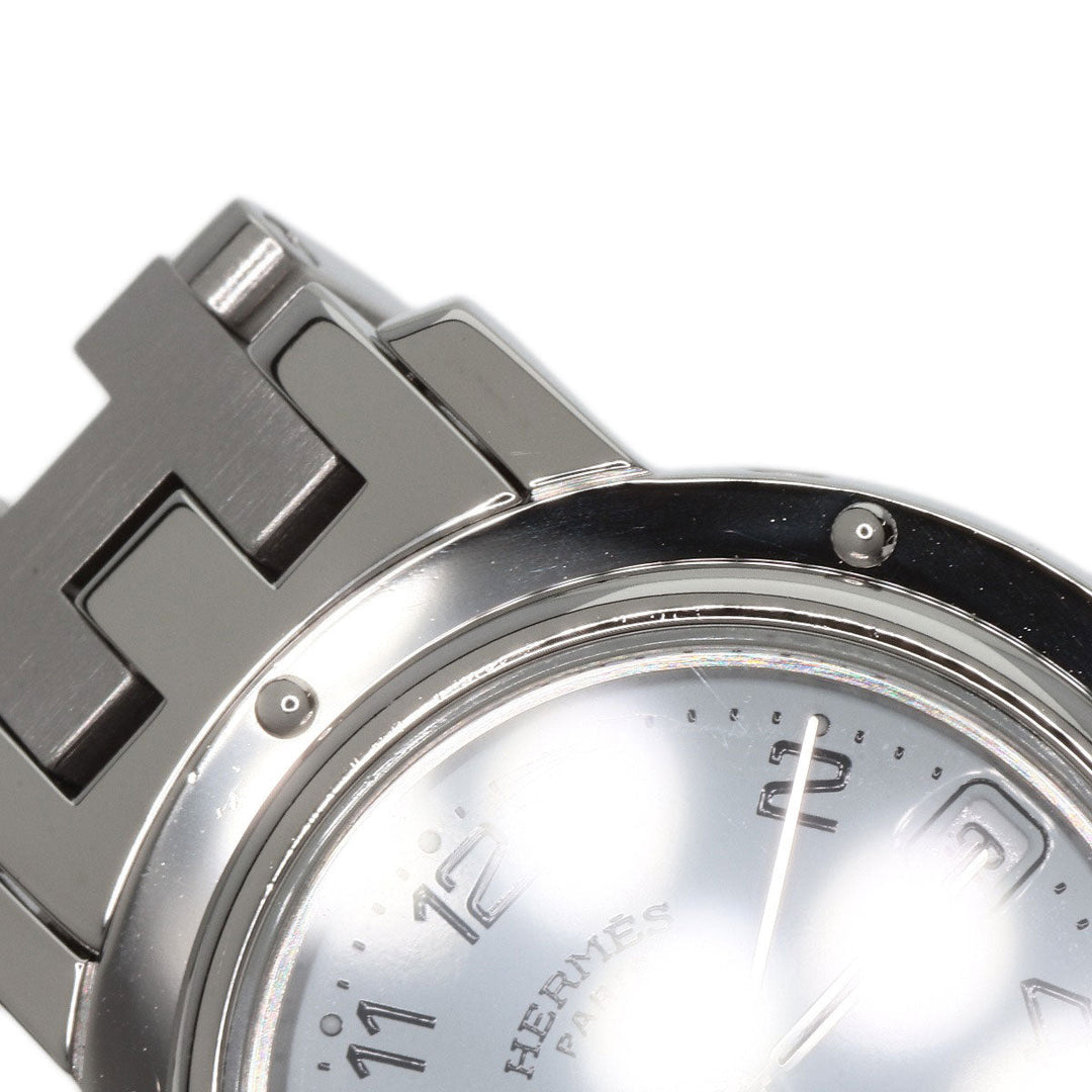 HERMES Watches Quartz CL4.210 Stainless Steel , Stainless Steel Silver Clipper white dial Women Used Authentic