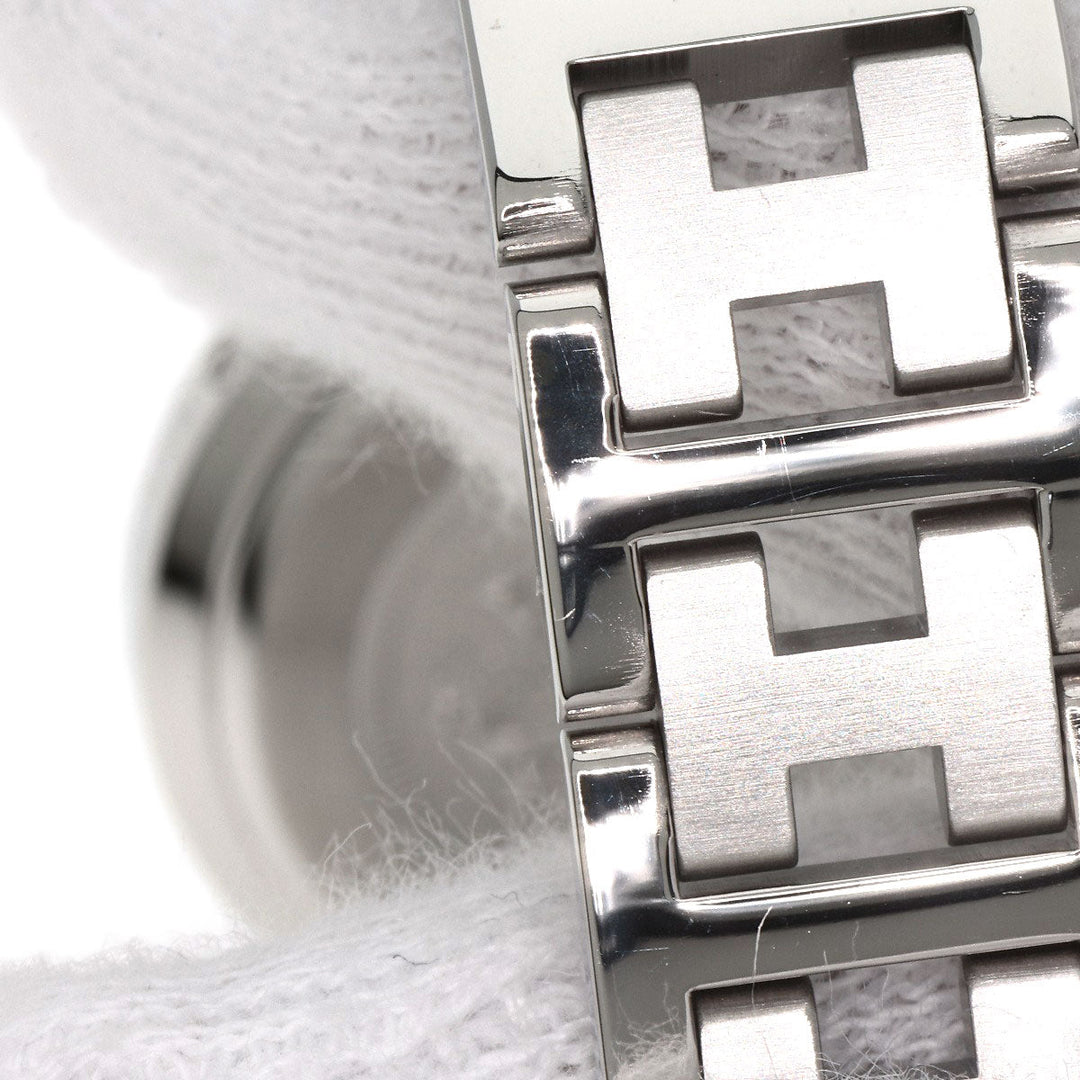 HERMES Watches Quartz CL4.210 Stainless Steel , Stainless Steel Silver Clipper white dial Women Used Authentic