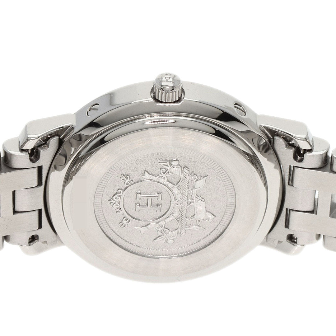 HERMES Watches Quartz CL4.210 Stainless Steel , Stainless Steel Silver Clipper white dial Women Used Authentic