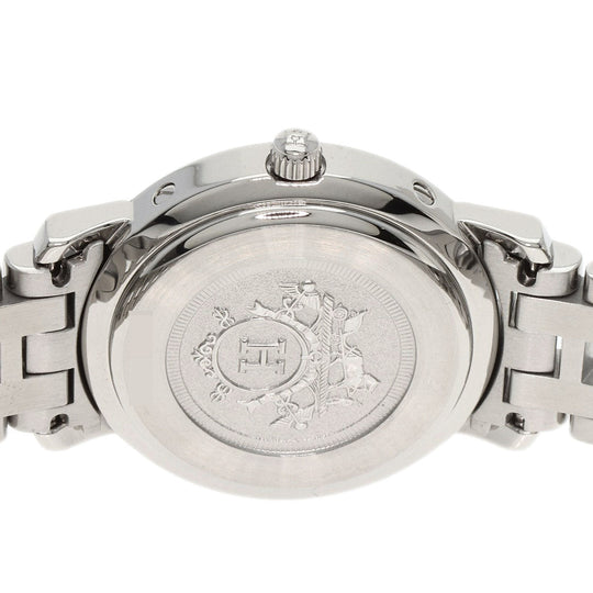 HERMES Watches Quartz CL4.210 Stainless Steel , Stainless Steel Silver Clipper white dial Women Used Authentic